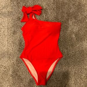 JCREW Factory - One Shoulder Red Swimsuit